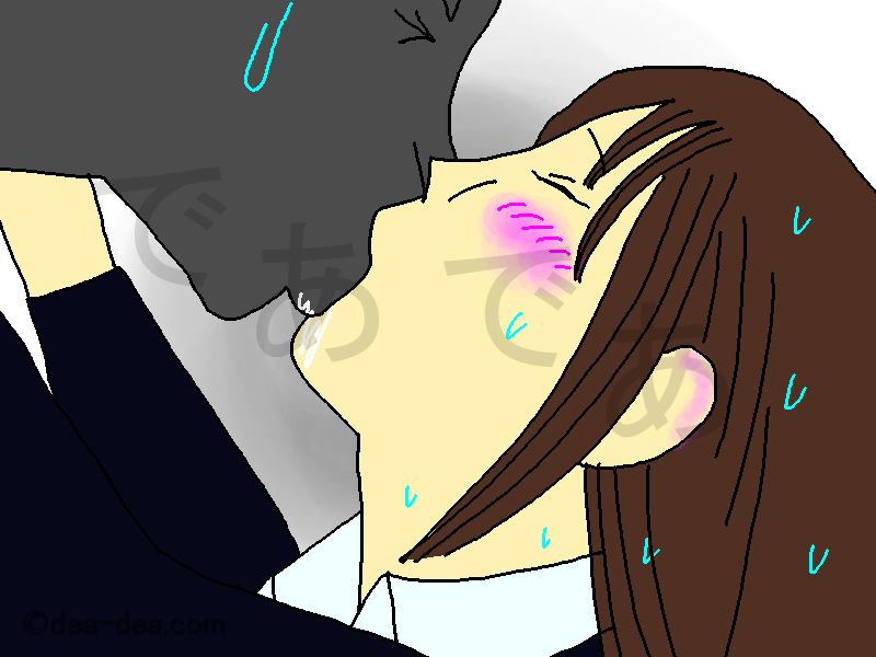 キスをする人妻のイラスト