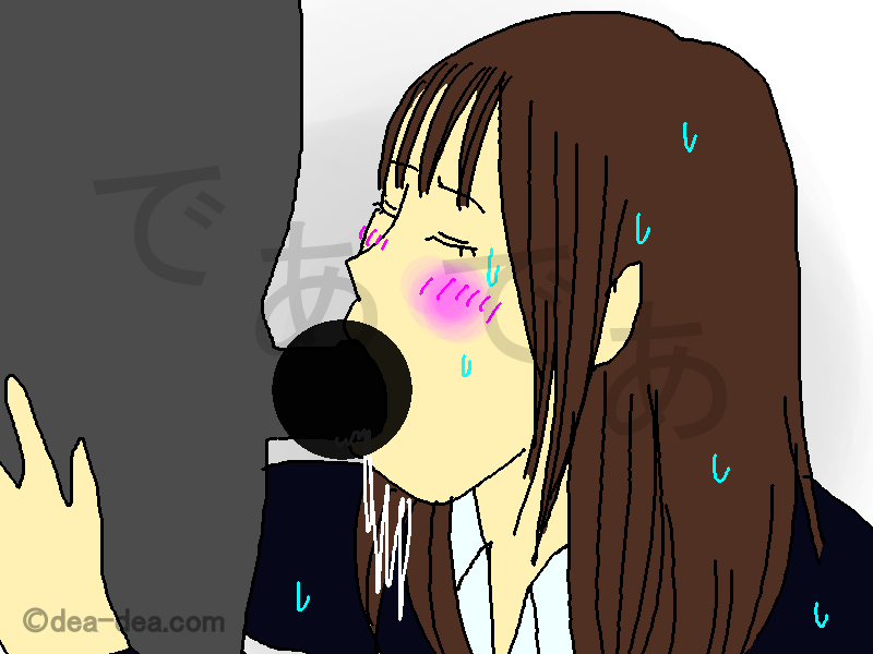 ノーハンドのえっろいフェラをする人妻のイラスト